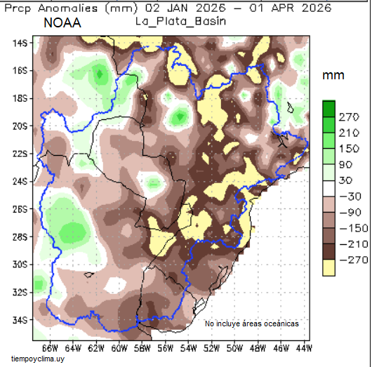 portalmeteo's tweet photo. #precipitaciones #anomalías #sequia distribución espacial (geográfica)#CuencadelPlata #Argentina; #Bolivia; sur de #Brasil; #Paraguay; ver #Uruguay observese anomalias en el SurOeste. Valores acumulados en milímetros de precipitaciones por encima (tonos verdes) o por debajo (tonos marrones, amarillos) de lo normal respecto a la estadística climatologica 1991-2020. Mapas para 2 períodos: desde el 1º de #Julio2025 hasta el 1ºde #Abril2026; y desde el 2 de #Enero2026 hasta el 1ºde #Abril. Mapas producidos y suministrados por @NOAA @NOAAClimate  Para Uruguay ver tambien https://t.co/LpJFqq6JjS