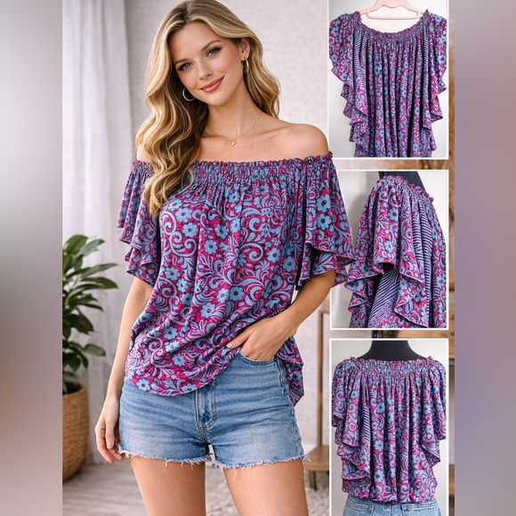 RusticTrove's tweet photo. Karma Highway Boho Off-Shoulder Top flutter Sleeve Tunic https://t.co/ugi23yxAyn #BohoStyle #OffShoulderTop #FlutterSleeve #BohoFashion #FestivalStyle #WomensFashion #SummerStyle #FlowyTop #BoutiqueStyle #VacationOutfit https://t.co/hUfahg3eGL