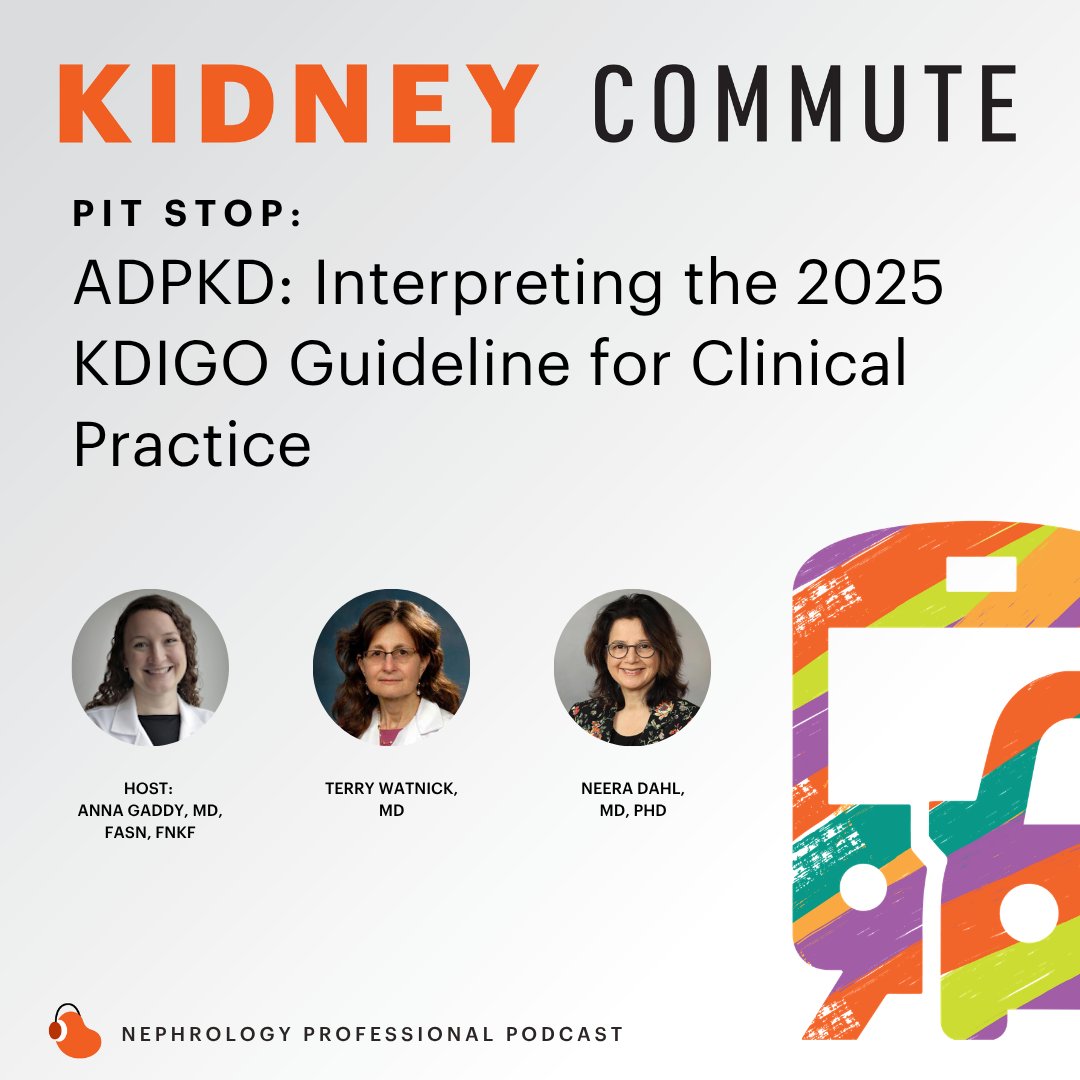 NKF_NephPros's tweet image. What has changed in ADPKD care since 2014? A LOT.

From genetic testing advances to new treatment considerations, this episode unpacks the latest KDIGO guidance with practical insights for clinicians.

🎧 bit.ly/3DamjQ9 (Episode 053)

#MedEd #KidneyHealth