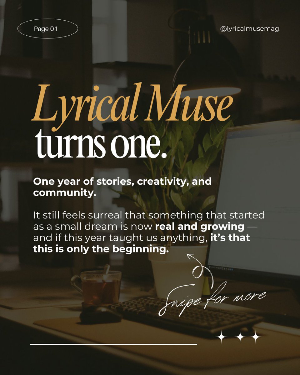 LyricalMuseBlog's tweet photo. Today, our little platform turns one.

We remain committed to building an inclusive, uplifting space where every story finds its voice, and we’re stepping into a bigger, brighter phase ahead.

#popculture #music #lifestyle #Blogs #anniversary https://t.co/wKkQ3YtJWL