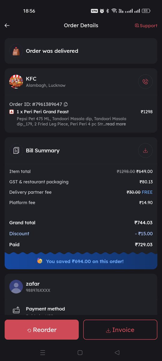 amaantechworld's tweet photo. Check what I am ordering via zomato platform what sending me https://t.co/8OIp4WmqtJ