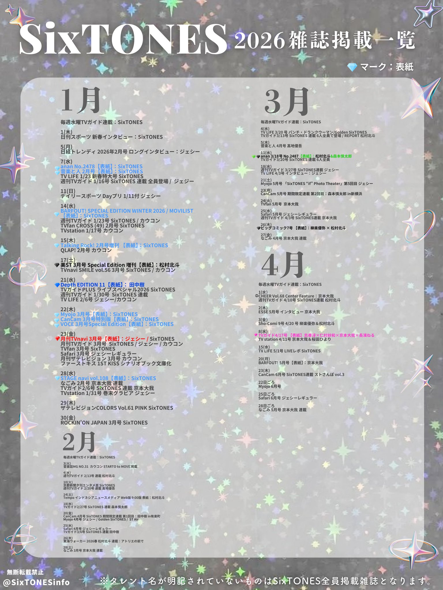 SixTONES info on X: 