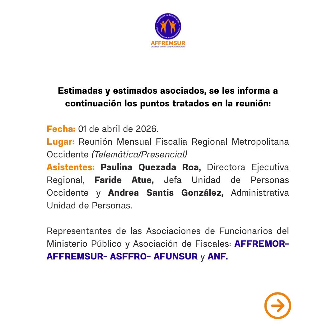 Asociación de Funcionarios Fiscalía Sur y Nacional tweet media
