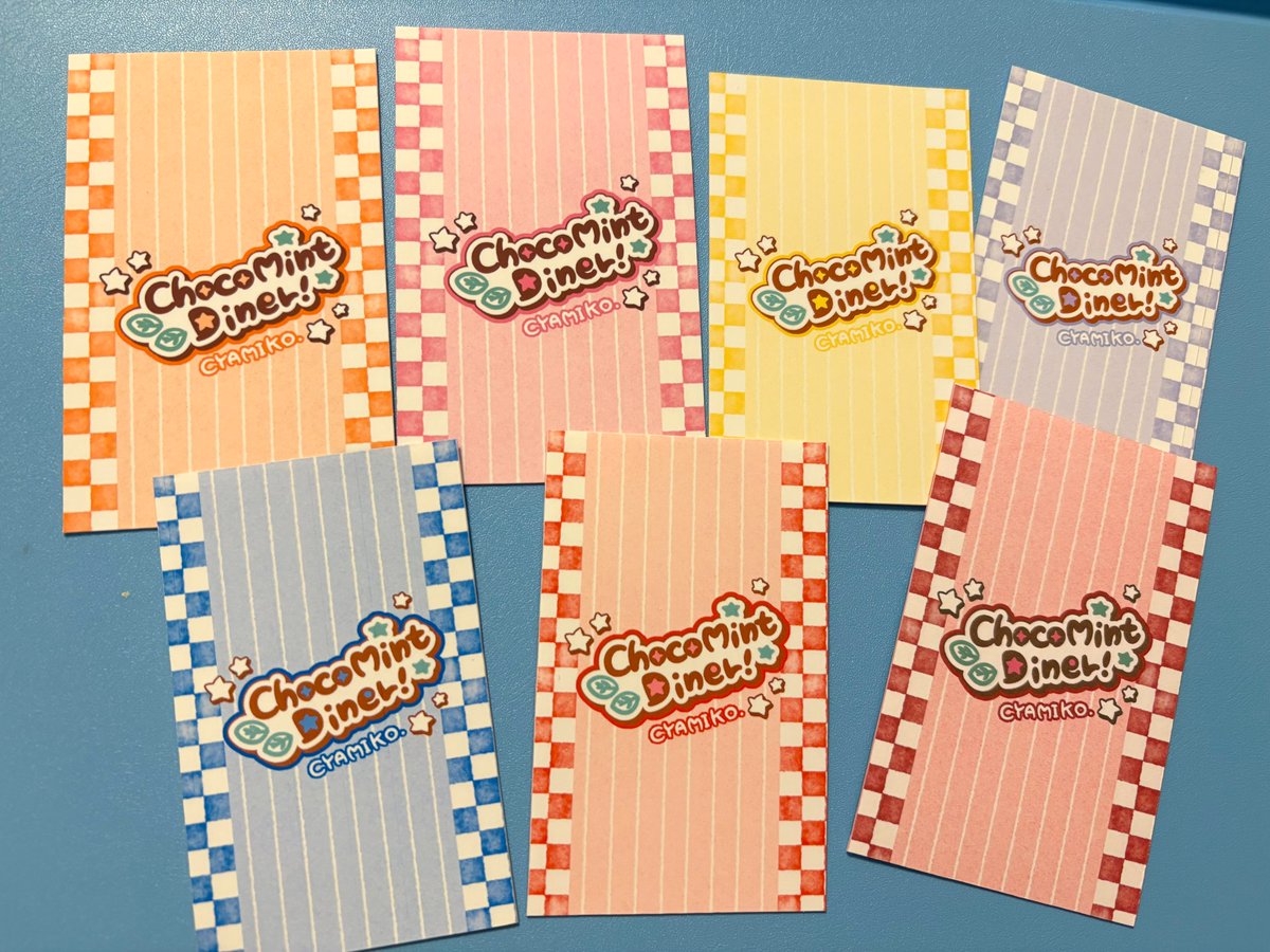 cyamiko's tweet photo. 🍫褐色チョコミントダイナー🍫
カード6種
缶バッジ3種
錦は終了しました！
これから再版予定なので若干仕様が変わるかもしれません https://t.co/cwPzNcb3oh