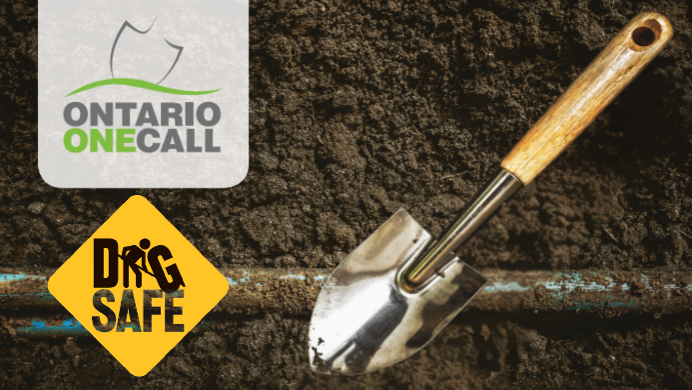 SSMPUC's tweet image. April is #DigSafeMonth! Call or Click Before You Dig. Contact #OntarioOneCall to get a locate on underground services. Knowing what’s below protects you and your family.