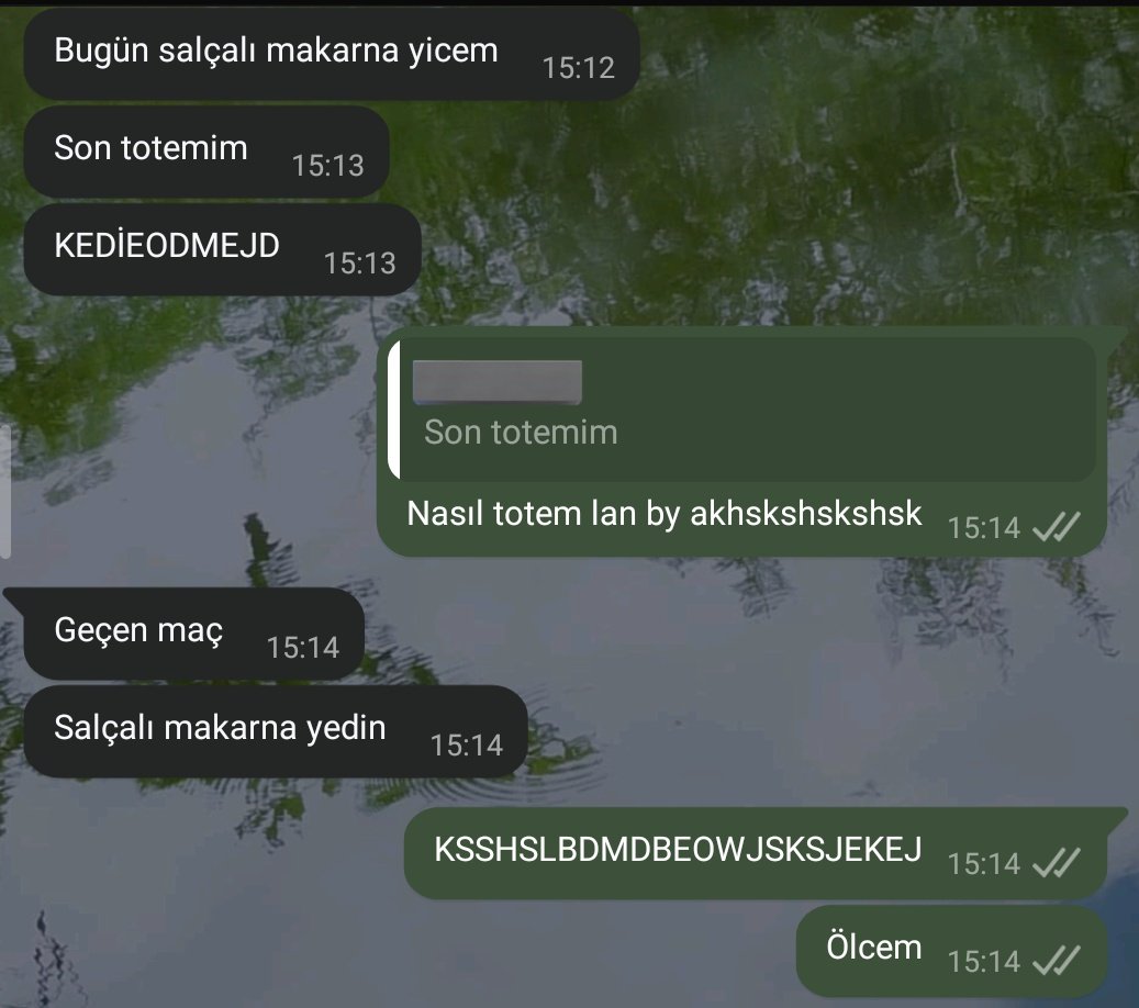 Benim yediğim şeyleri yiyerek totem yaparken ona gülmüştüm meğer o haklıymış..
