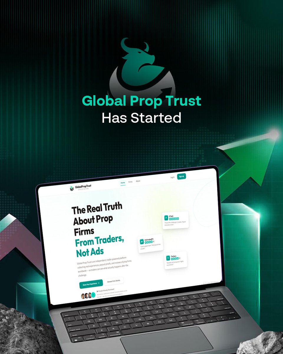 globalproptrust's tweet photo. The prop firm space has a trust problem.

Firms show you the wins. Nobody shows you what actually happens after the challenge. That changes today.

Global Prop Trust now live ✅ - an independent, trader-powered platform where traders share experiences, verified payouts updates. https://t.co/qeUu92D9Z7