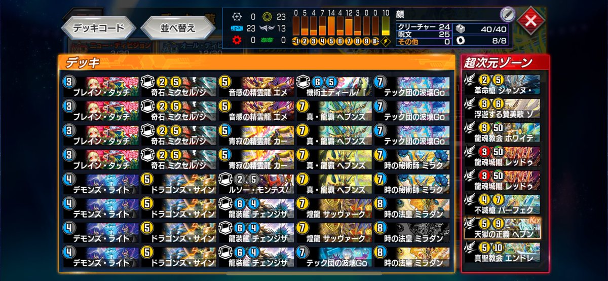 今日使ったドロマーロージアはこれ、最高は1607でした
ナンバーダンテチャフで全てを破壊💥
#デュエプレ