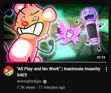 Inanimate Insanity Updates tweet media