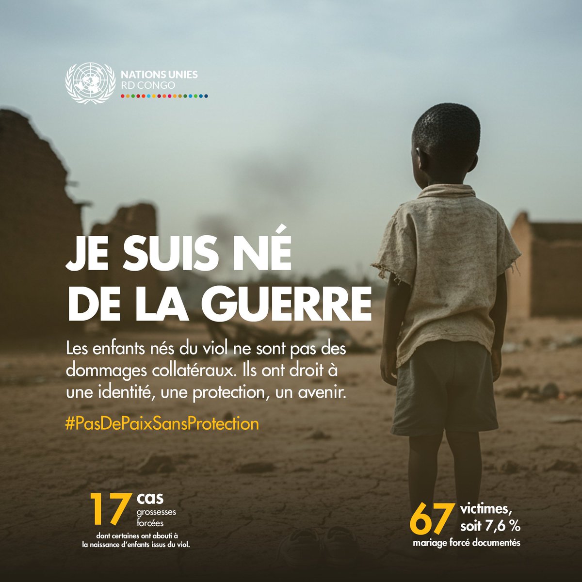 unjhro's tweet photo. Tolérance zéro contre l’esclavage sexuel.

Protéger les enfants nés du viol dans les conflits armés, c’est défendre leurs droits.

#PasDePaixSansProtection
@DenisMukwege @MONUSCO @ONURDCongo @PVahard @UNFPARDC @UNHumanRights @UNICEFDRC https://t.co/JySJctXqou