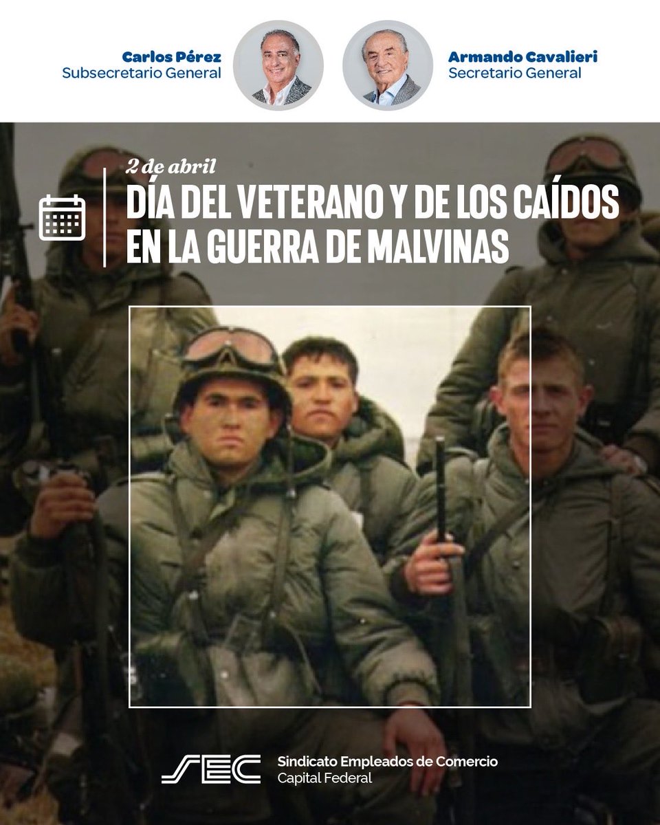 2 de abril 📅 | Día del Veterano y de los Caídos en la Guerra de Malvinas 🇦🇷

Hoy recordamos y homenajeamos a quienes lucharon en 1982 por la soberanía de nuestras Islas Malvinas. Su compromiso y valentía permanecen en la memoria colectiva.