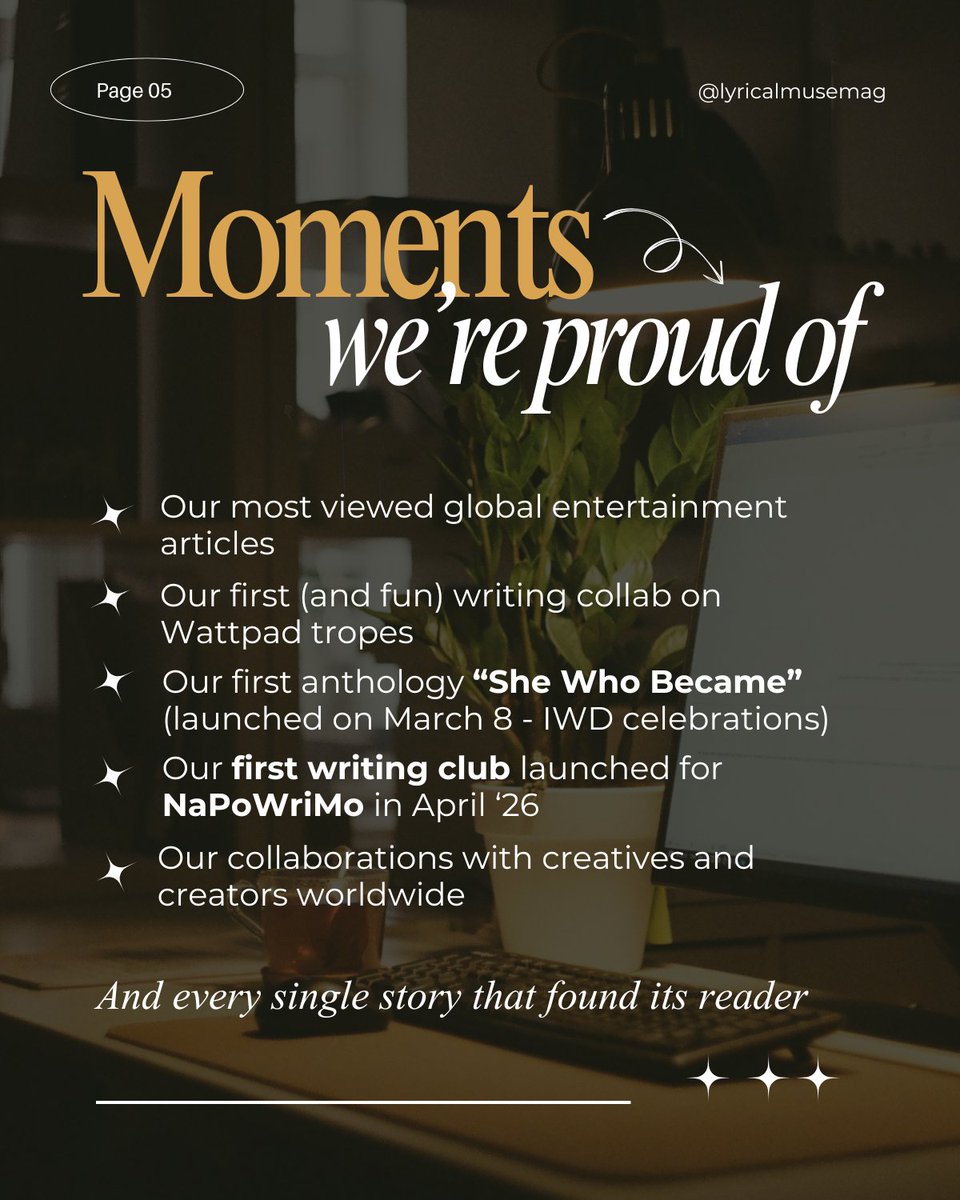 LyricalMuseBlog's tweet photo. Grateful to everyone who’s supported us so far — and to those yet to discover us, we’d love to have you on this journey. 💛

With love, 
Malvika &amp; Khushboo

#popculture #anniversary #music #musicblog #journalism https://t.co/lPHZZajHmu