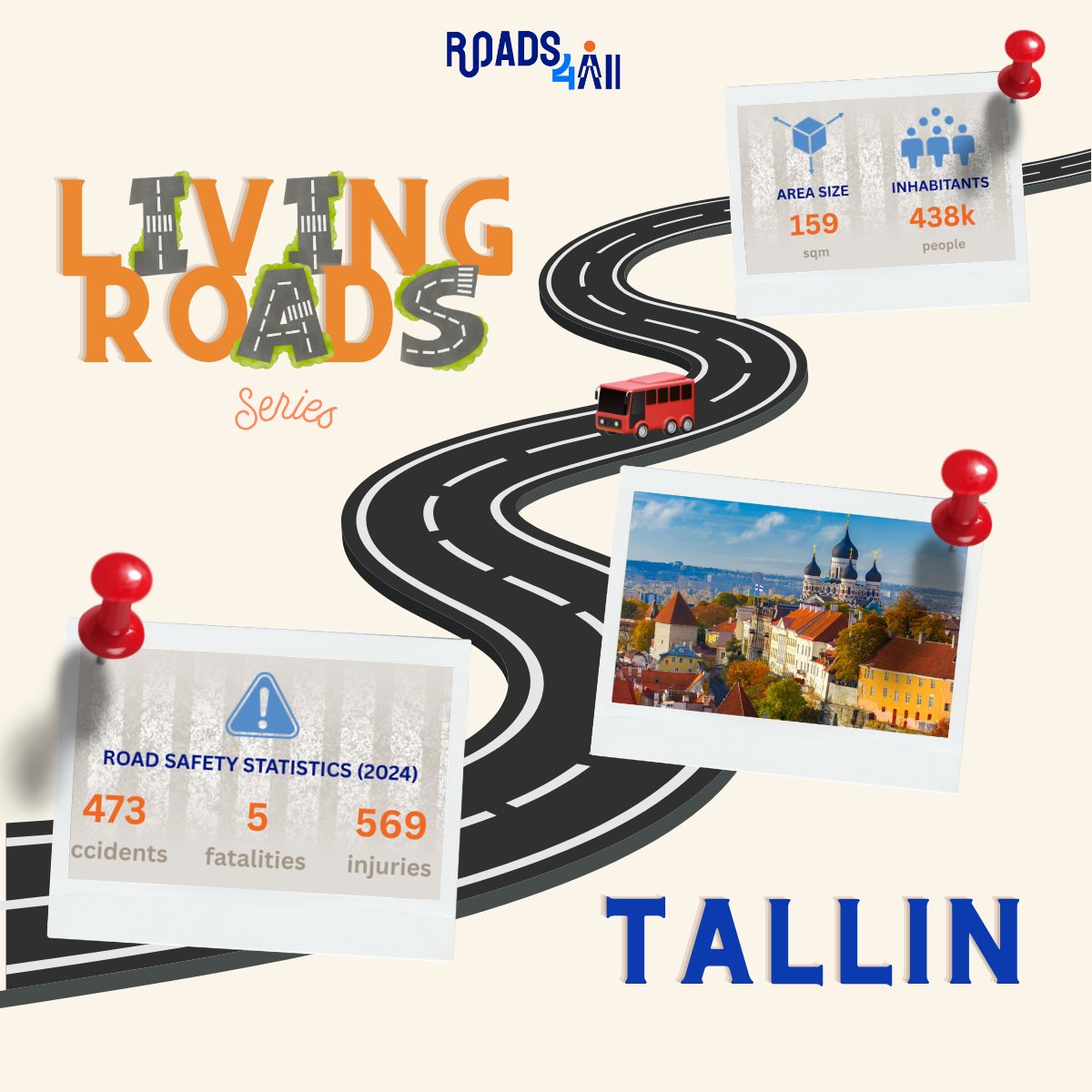 Introducing our first Living Road: Tallinn, Estonia 🇪🇪

Where streets, habits, and communities meet — Roads4All is working locally to understand what really shapes road safety behaviour.

Series: Local Living Roads | 1 of 5

#Roads4All #LivingRoads