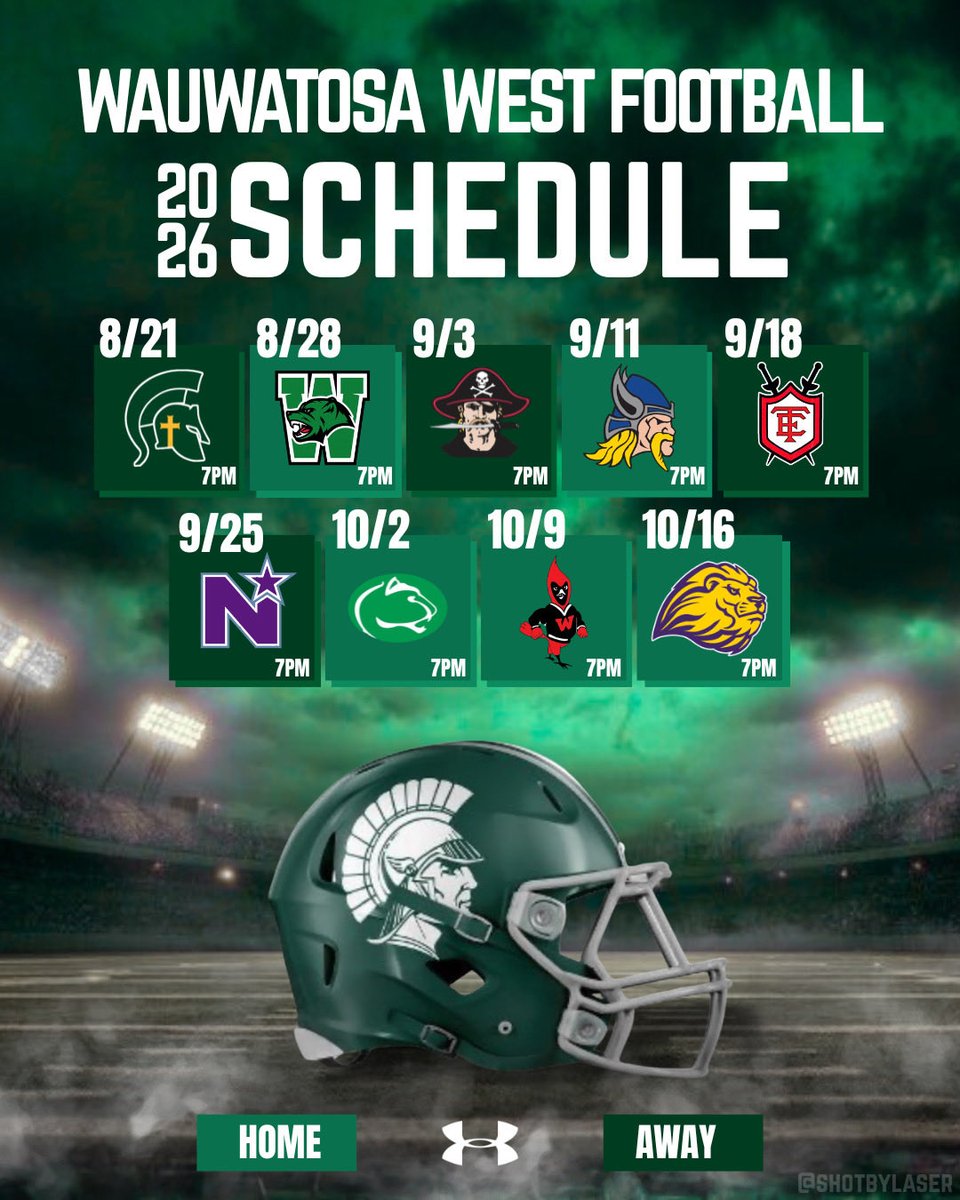 TosaWestFB's tweet photo. 2026 Tosa West Football Schedule #TWFB https://t.co/PPgQtzjAJ7