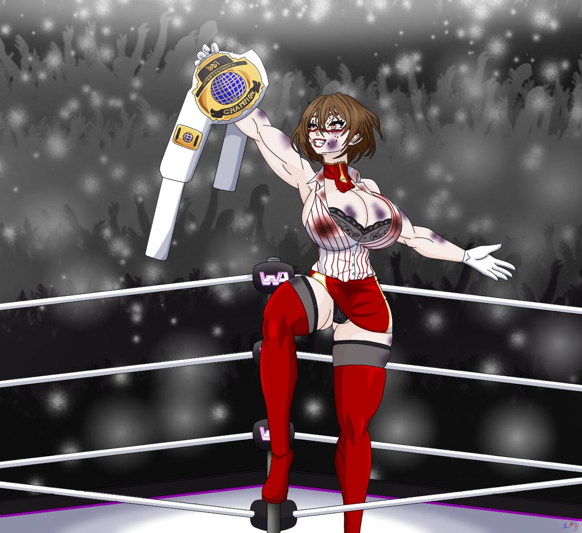 Mighty Milf the Intercontinental Champion

Here stands a hard working woman of the WWA. Fear her.

Character belongs to a friend

#wrestlingart #ocart #wrestleverse #originalcharacter