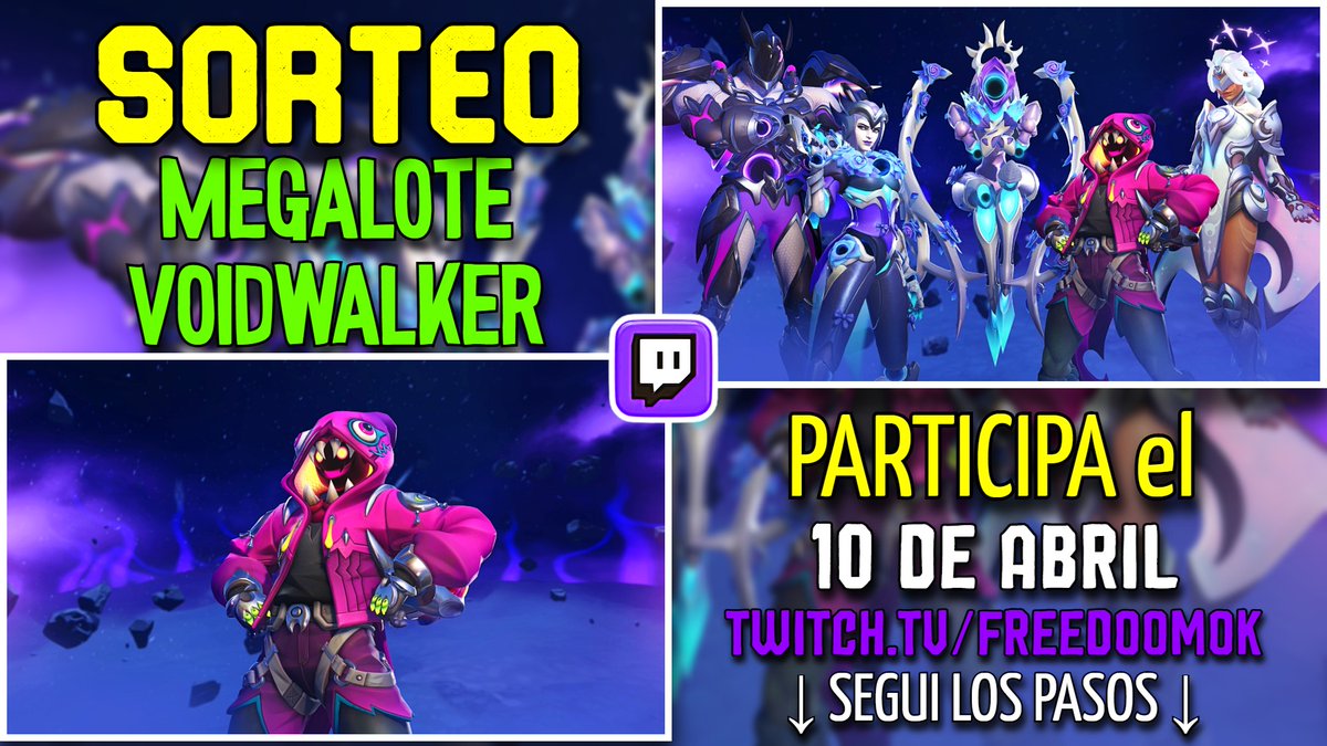 ⚠️SORTEO MEGALOTE VOIDWALKER⚠️

• Requisitos:
👤Seguirme en X, Twitch e Instagram
👥Menciona un amig@ + tu user en Twitch
🔄RT y LIKE💙
🗓️Sorteo: 10/04 x Twitch

• Muchas gracias a Blizzard y <a href="/OverwatchLATAM/">Overwatch</a> por los codigos!

#OWLATAM #OWLATAMVoidwalker