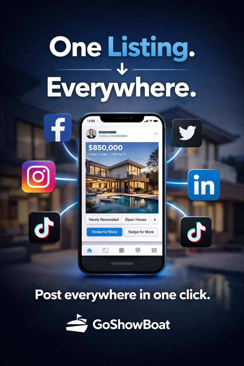 GoShowBoat's tweet photo. One listing, everywhere in one click 

#newlisting #realestate #openhouse https://t.co/ayqj6mCvsr