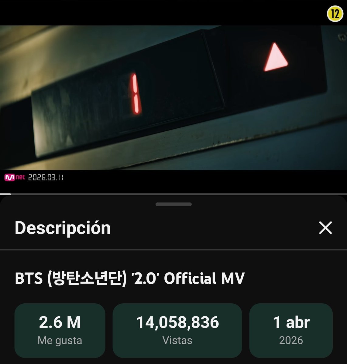 WingsofSpringT's tweet image. 🗃️ | INFO 

El MV oficial de "2.0" de BTS obtuvo 14,058,836 visitas y 2.6 millones de Likes en YouTube en sus primeras 24 horas 

🎶youtu.be/_gyultVTesk?si…

CONGRATS BTS!! 🎉🎊