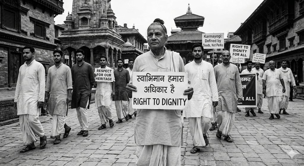 TarkYukt's tweet photo. Dear General Category, especially Brahmins:
While others vote for "Bijli, Sadak, Pani" or direct cash benefits, your goal must be the Right to Dignity.
We are Karmayogis who can build our own future, but we should never trade our self-respect for any policy.
#RighttoDignity https://t.co/z4Mjoo4DPe