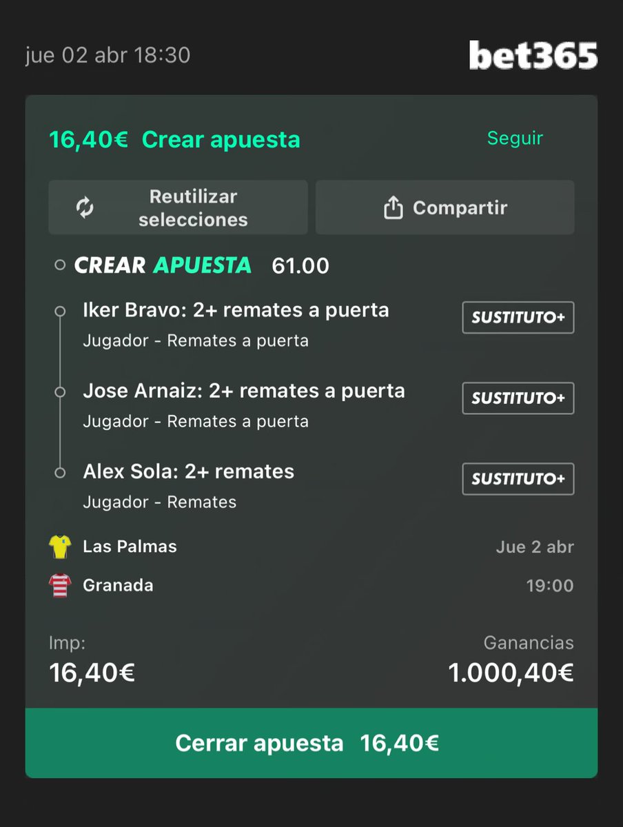 SHARKBETS00's tweet photo. Aumento cuota 10

Locura cuota 61

Hay que dar show en Semana Santa 😉 https://t.co/Al7obtV2JN