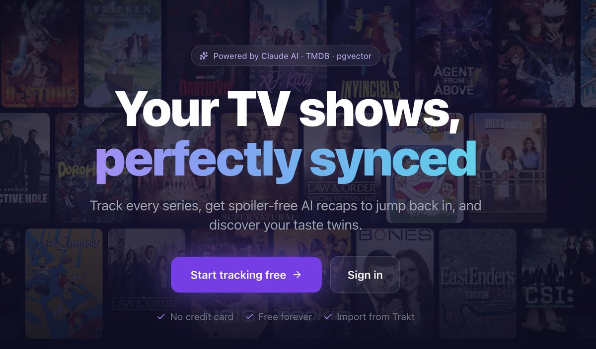 seriessyncapp's tweet photo. SeriesSync matches you with people who share your exact TV taste 🤯 Then recommends shows based on what they’re watching right now. Simple idea, works really well. https://t.co/nSpLzoin37 https://t.co/NePzshISuO