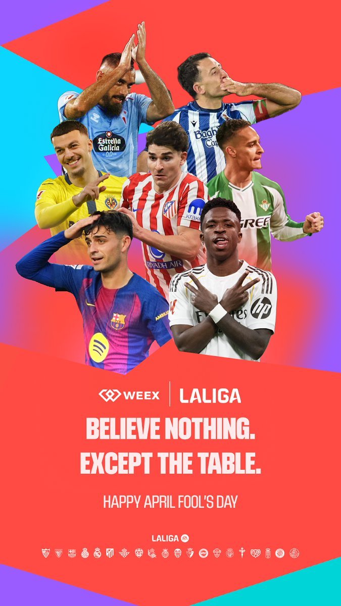WEEX_Brasil's tweet photo. Em um dia de ilusões, a verdade é a única moeda. 📈
Não acredite em nada. 🛑
Exceto na tabela. 📊
Rumores desaparecem, mas cada ponto conquistado é uma realidade absoluta. ⚽️
Feliz dia da mentira. 🃏
Sem piadas, apenas a luta pela glória. 🏆
#WEEX #LALIGA #DiaDaMentira https://t.co/lxkXXVFo1w