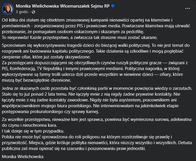 Monia <a href="/MWielichowska/">Monika WIELICHOWSKA</a> , po tym twoim żałosnym wysrywie na fb mam dziwne podejrzenie, że mogą wypłynąć nagrania Kamy z twoim udziałem... Może tak się zdarzyć? Powiedz, tak szczerze.
#PedofiliaObywatelska 
#ZoofiliaObywatelska