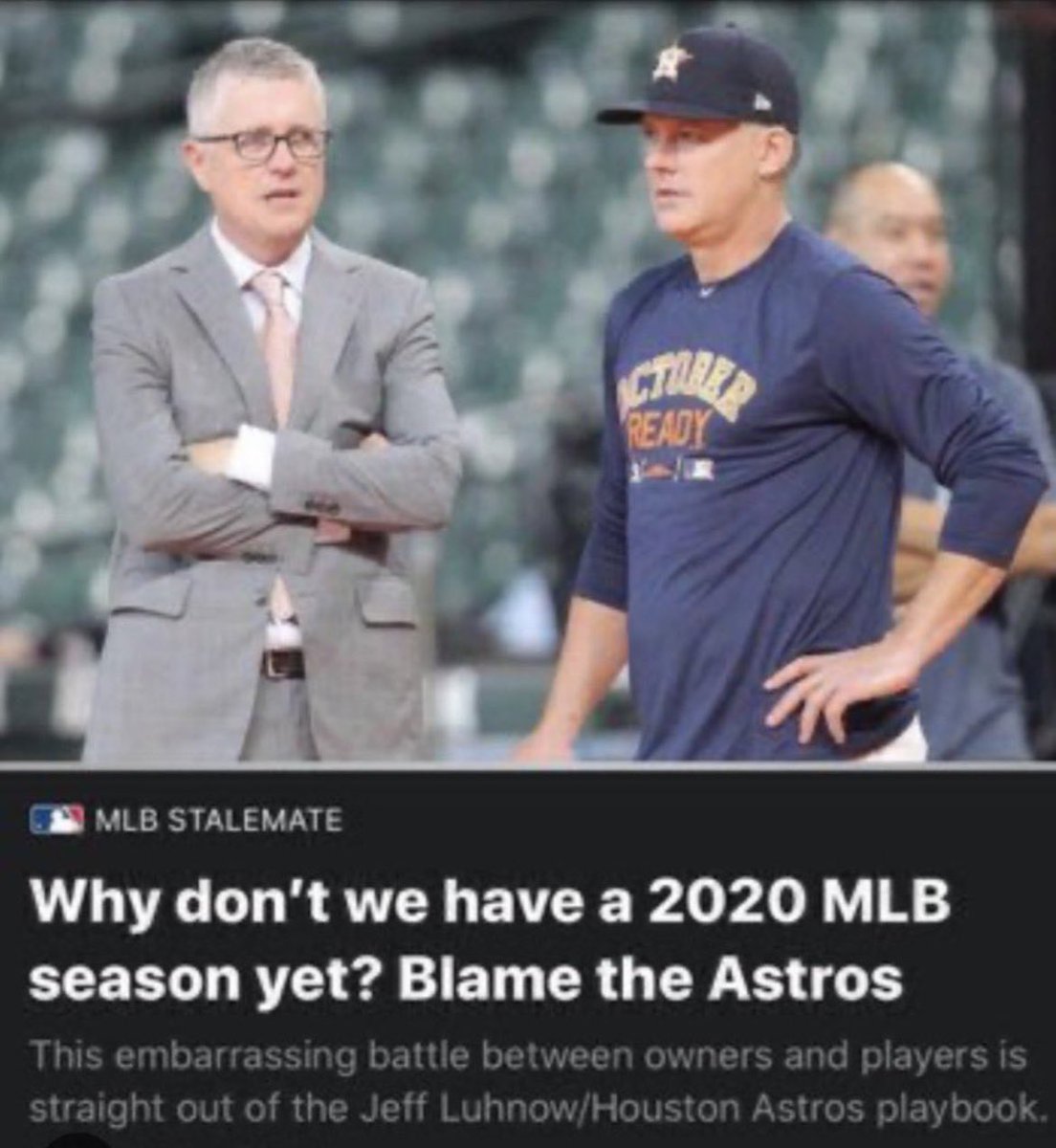To the folks like <a href="/SportsRadio610/">SportsRadio 610</a> and <a href="/SportsTalk790/">SportsTalk 790</a>  wondering why <a href="/Buster_ESPN/">Buster Olney</a> would rank the <a href="/astros/">Houston Astros</a> at #14 below the <a href="/RedSox/">Red Sox</a> in his recent <a href="/espn/">ESPN</a> article, here’s the type of childish nonsense he’s been writing for years.  This is a real article headline, folks.