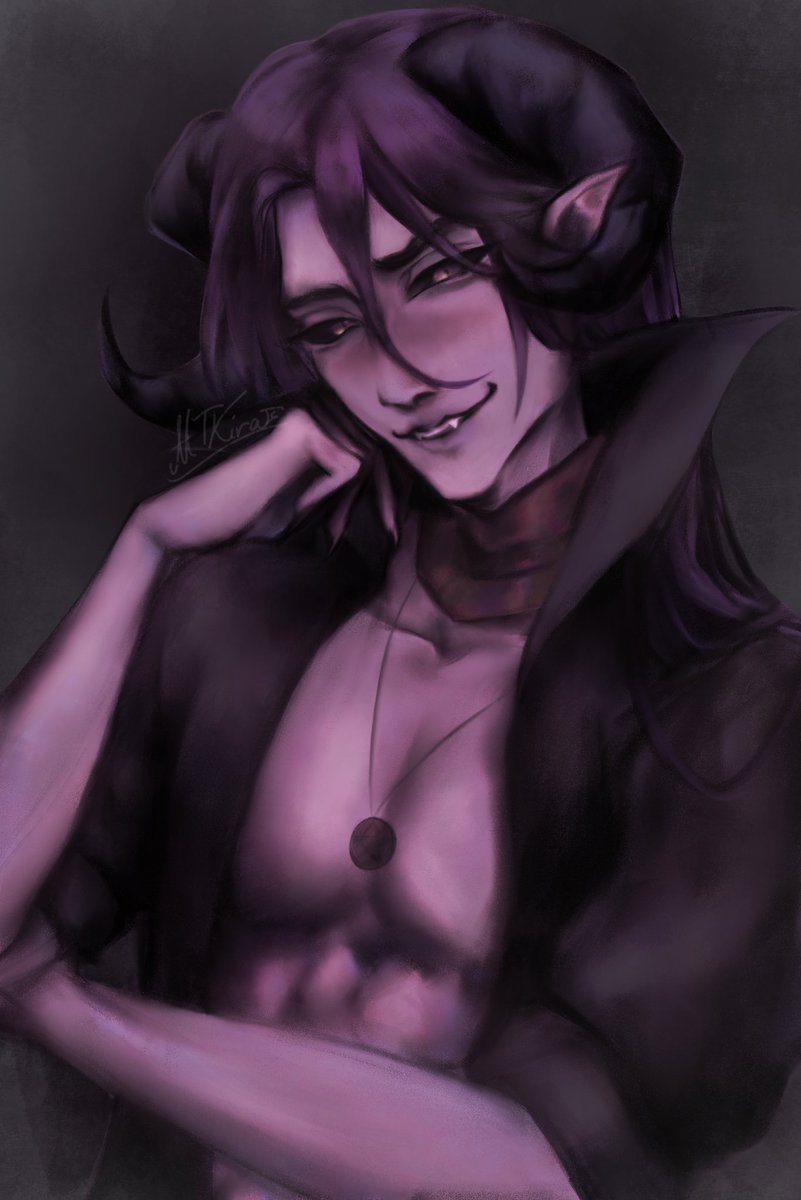 Fanart of a pretty incubus from a nice Visual Novel ✨️
✦✦✦
 #donteatthecashier #Viktor #detc