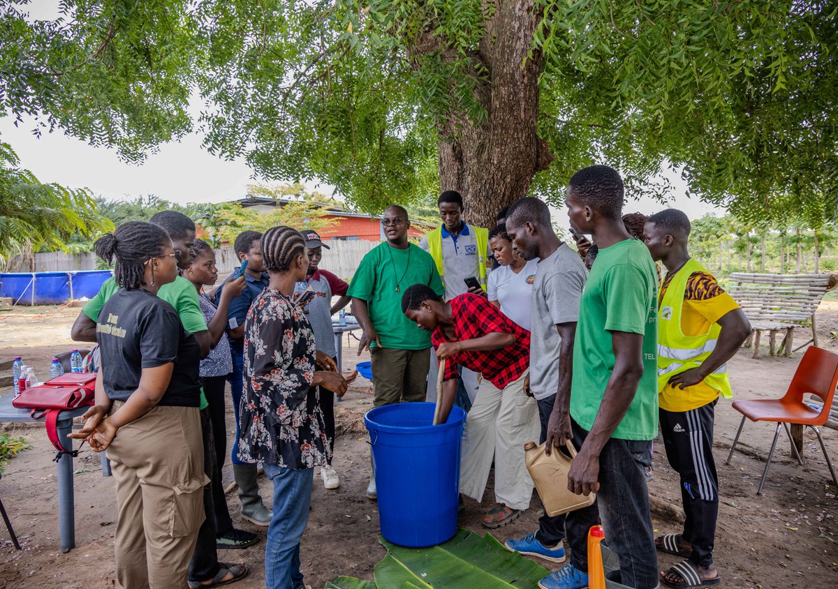 PnudTogo's tweet photo. En atelier pratique, les participants ont appris la fabrication de l'apichie, bokashi des biofertilisants et bioprotecteurs; charbon vert, thé de compost et le compost à base des restes de nourritures.
#ZéroDechet #AgriDurable
#EntrepreneuriatVert #ESG #RSE #Togo #PNUD https://t.co/k5ShKcJAEe