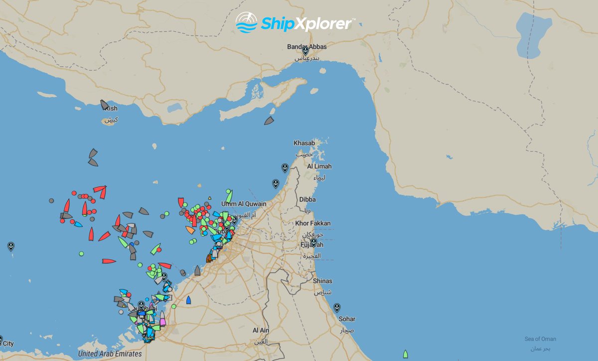 🚢 Ships currently operating across the Persian Gulf and Sea of Oman as the Strait of Hormuz remains closed.

Monitor vessel movements, traffic density, and live maritime activity in real time.

Track them all at ShipXplorer.com 🌍