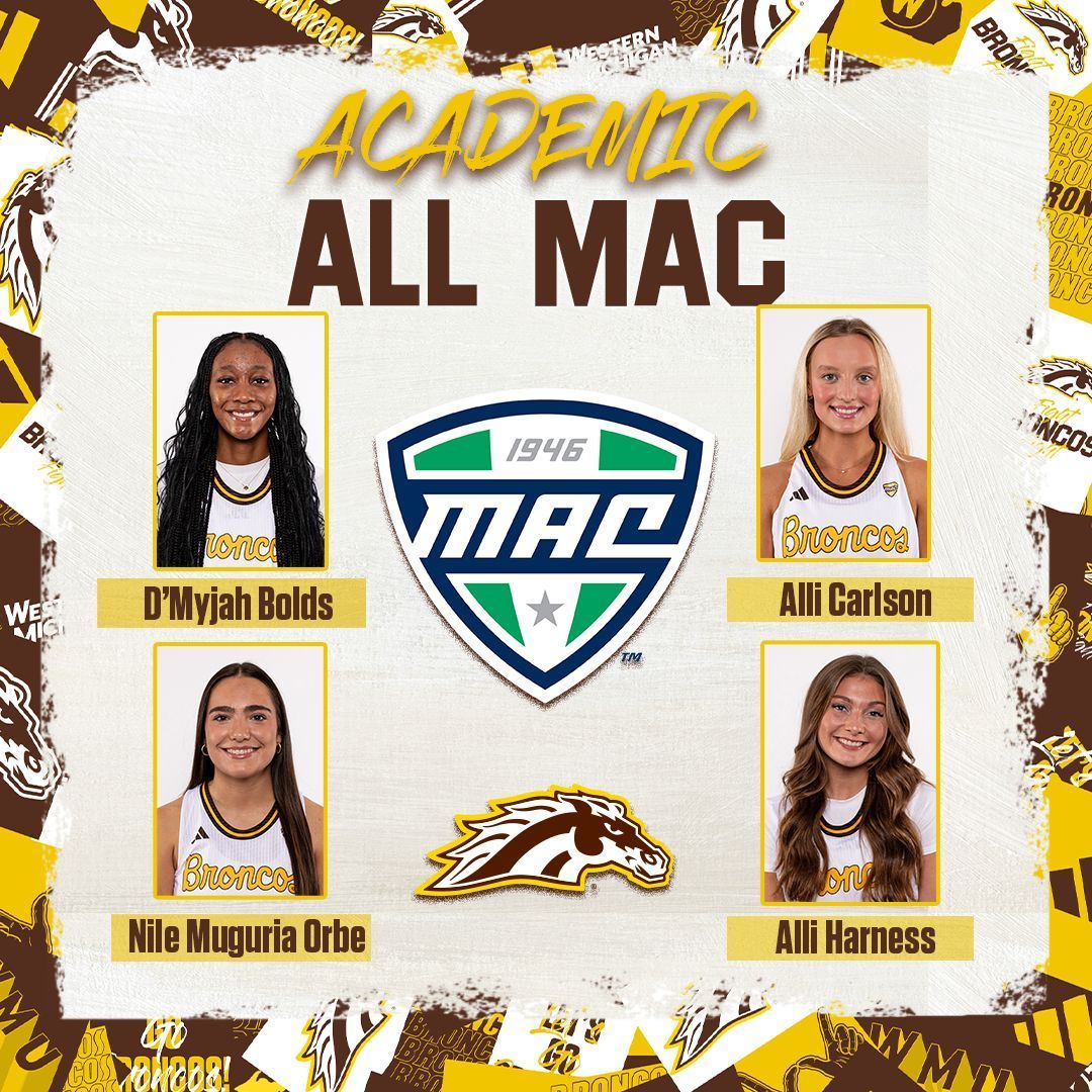 WMU_WBB's tweet photo. Congrats to our four Academic All-MAC Team selections‼️ 

📰 https://t.co/wiDnVKnbYB 
#BroncosReign🐎 https://t.co/wPPlwyTVnh