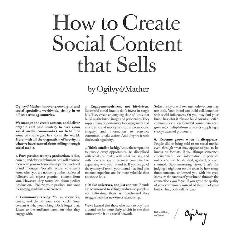 DataDeskHQ's tweet photo. Ogilvy on social content that sells: https://t.co/6fcs6Q6Xk8