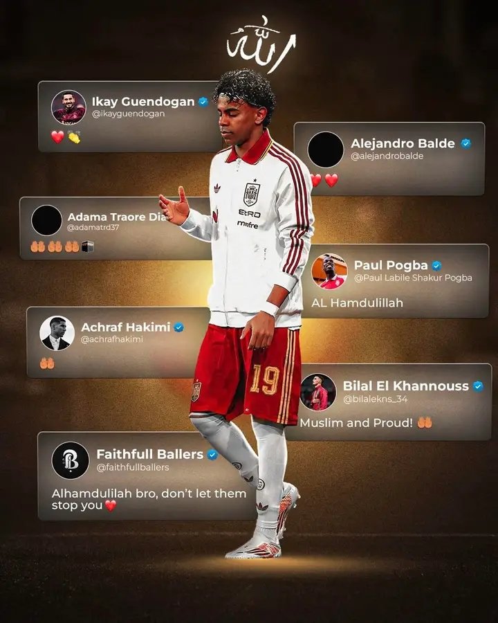 Lamine Yamal’s comments were full of support under his post addressing the Islamaphobic comments. 
Many footballers stood up for Yamal and were proud to share what it means to be Muslim with them.
#staseratuttoèpossibile 
#FIFAWWC
