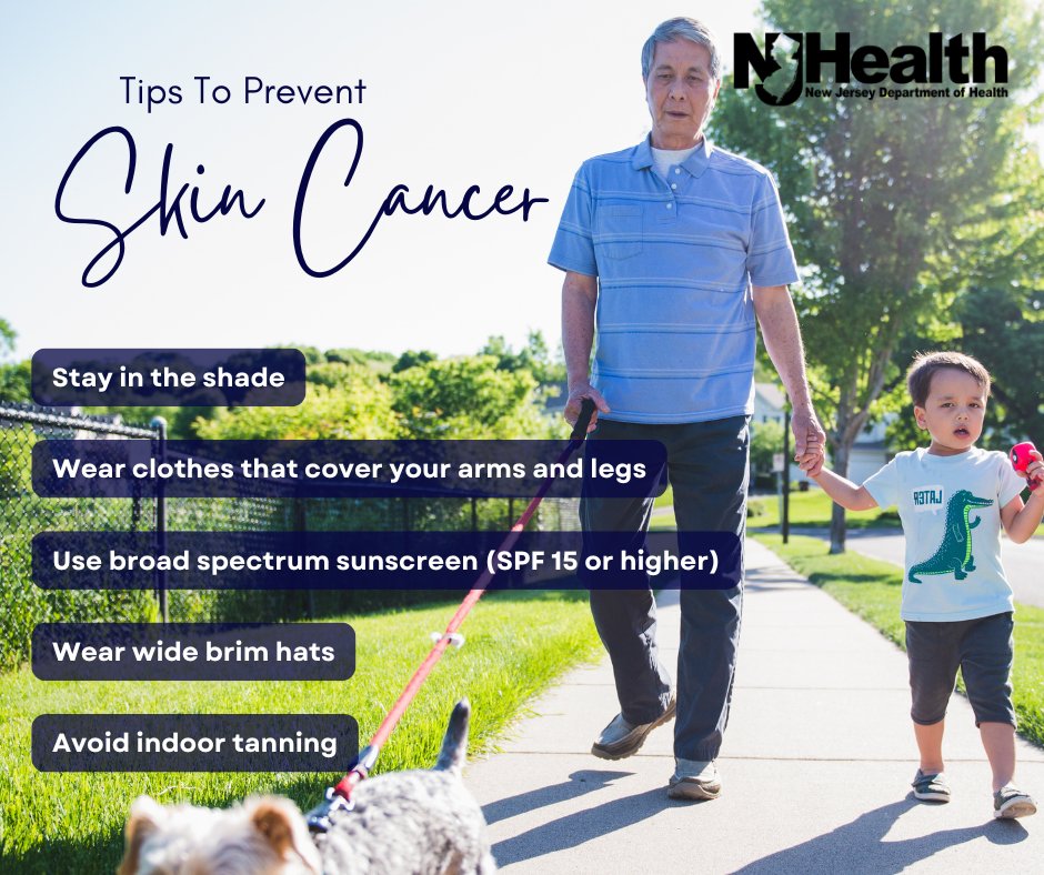 NJDeptofHealth's tweet image. #DYK that skin cancer is the most common cancer in the US? Some people are at higher risk of developing skin cancer than others. Learn more: cdc.gov/skin-cancer/in… #HealthierNJ #SkinCancer