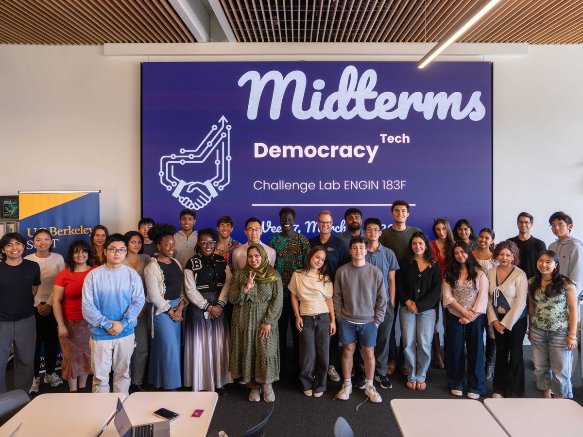 SutardjaCenter's tweet image. What does it look like when students build technology for democracy?

Teams at #UCBerkeley #SCET presented Spring 2026 midterm projects on #misinformation, #civicparticipation, and #policyaccess. Excited to see these ideas grow.
@gertchristen @KCBansak
hubs.li/Q048ZfRz0