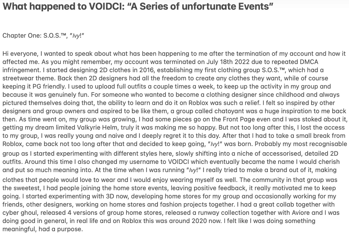 voidci's tweet image. Telling the story about what has been happening to me lately, please take a moment to read through it, sharing would be so greatly appreciated! Hope of getting my account back is still lingering in me.   

TW: Talking about War  

#Roblox #Developer #Termination