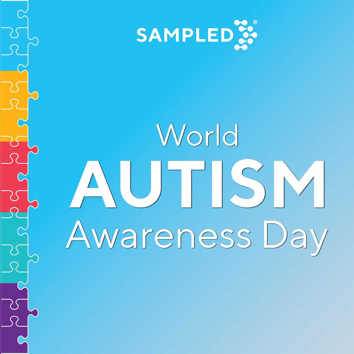 SampledLabs's tweet photo. Celebrating World Autism Awareness Day. Let’s advance research! 💙 #AutismAwareness https://t.co/0gv6SuMORC