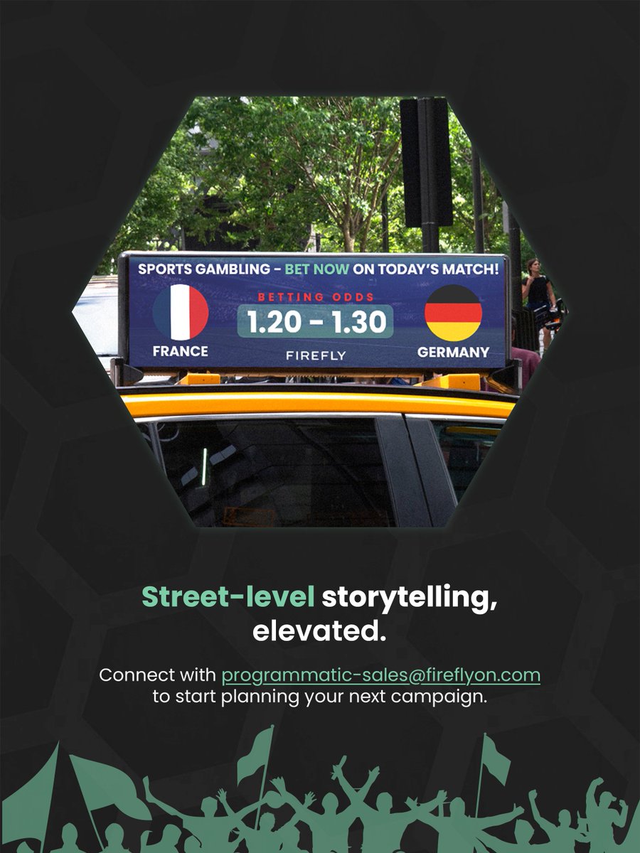 Firefly_Cities's tweet image. When the game can turn in a second, your creative should too.

Live scores. Real-time updates. Creative that moves with the moment.

Programmatic DCO, available through @PlaceExchange, powered by Firefly.

#ProgrammaticDOOH #DynamicCreative #Firefly