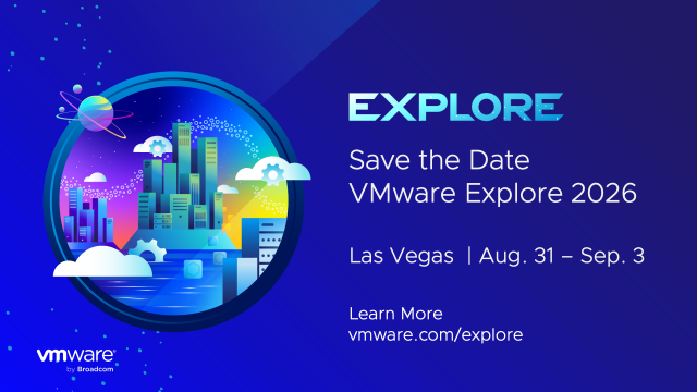 MarioTabuada's tweet photo. Mark your calendars: #VMwareExplore 2026 is back Aug. 31 – Sep. 3 in Las Vegas. Get ready for the innovation, insights, and community power that will shape what’s next. Registration opens April 28. 👉🏼 Find more details plus the calendar invite here: https://t.co/CM0sPKTrPD https://t.co/7Kj0rcXS8h