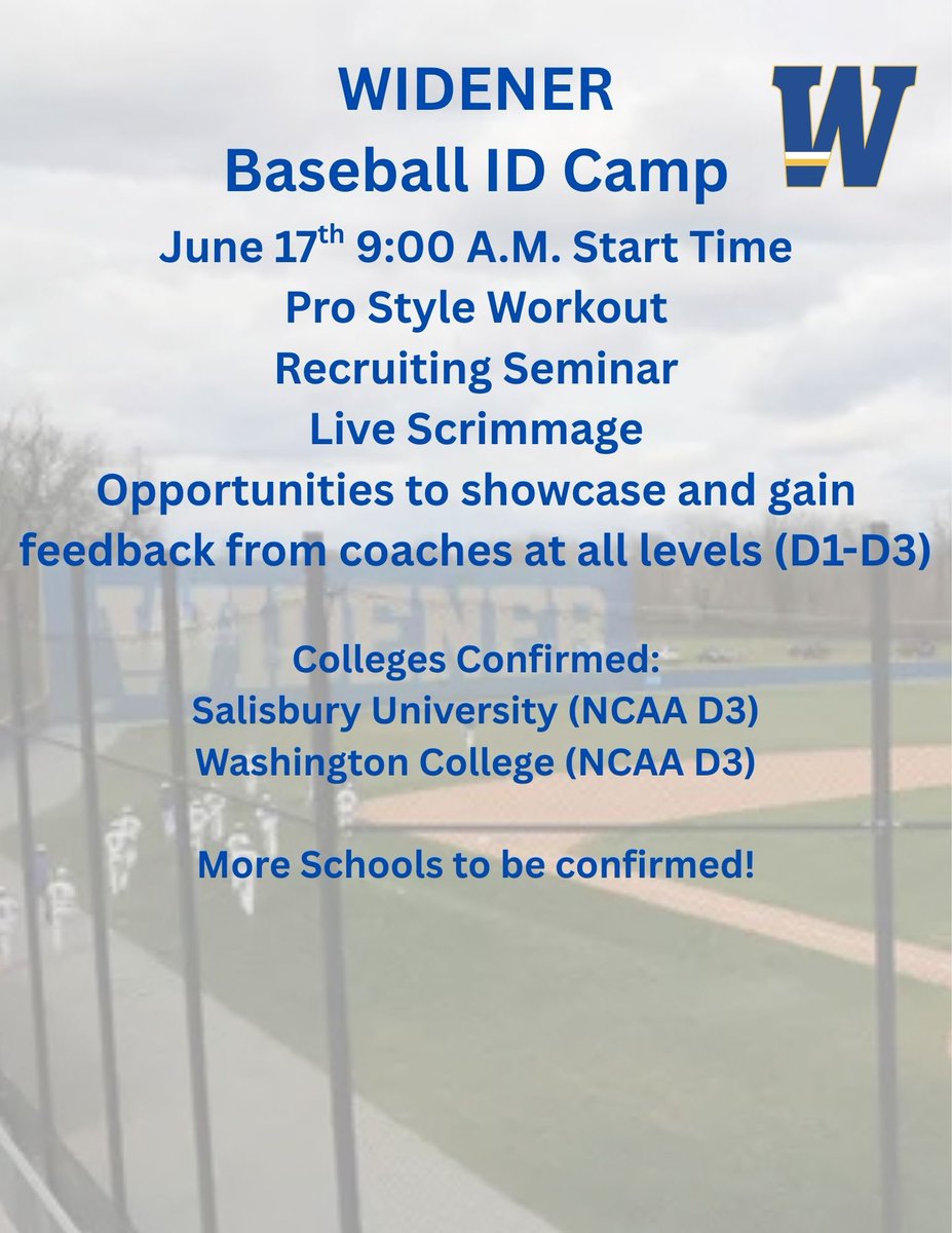 Widener Baseball Camps & Recruiting tweet media