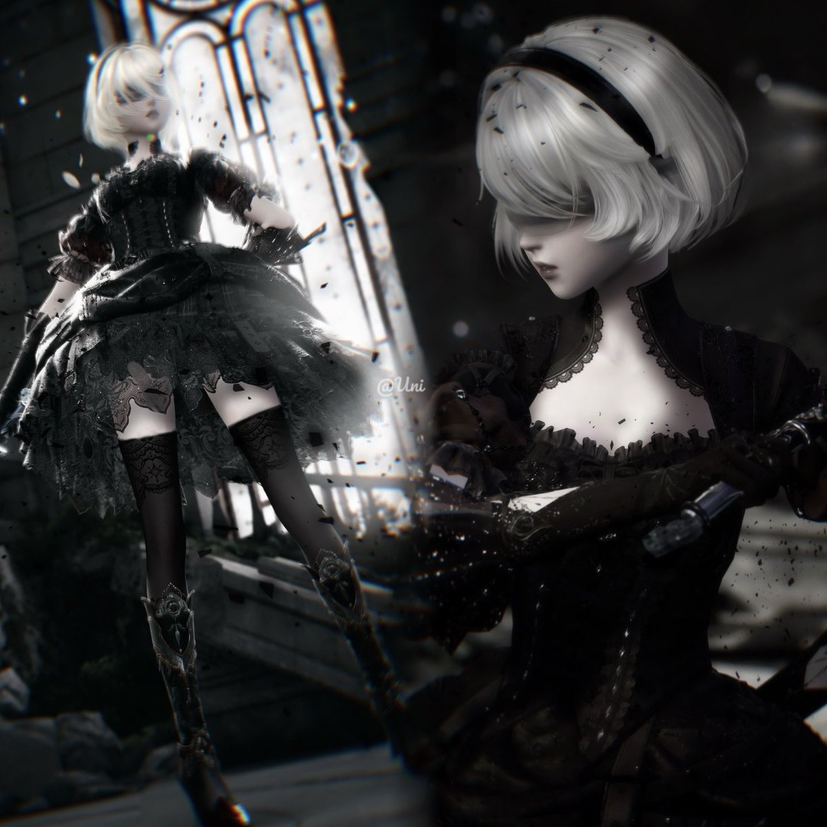 眠れない夜のなんちゃって2B…⚔️
（加工あり）
