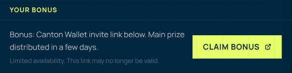 <a href="/Send/">Send</a> in just a few hours all 220 rewards bonus (Canton Wallet invite) slots were claimed. 

WE BROUGHT +220 BONUS!

complete the 6 tasks and claim your bonus if you haven't yet.

and the 5,000 $CC prize will be announced next week!

cctools.network/earn/send-ccto…