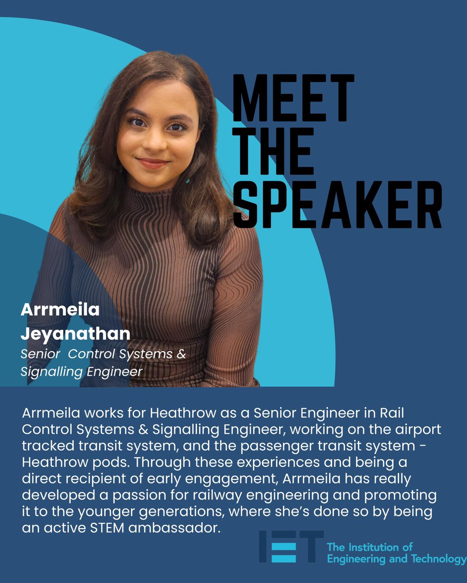 Meet our speaker: Arrmeila Jeyanathan!

Join us at Meet the Engineers to hear her journey into engineering and insights on career pathways, apprenticeships &amp; more.

📅 9 April | 18:30–19:30
🎟️ Register: bit.ly/V3series1

#IET #Engineering #STEM