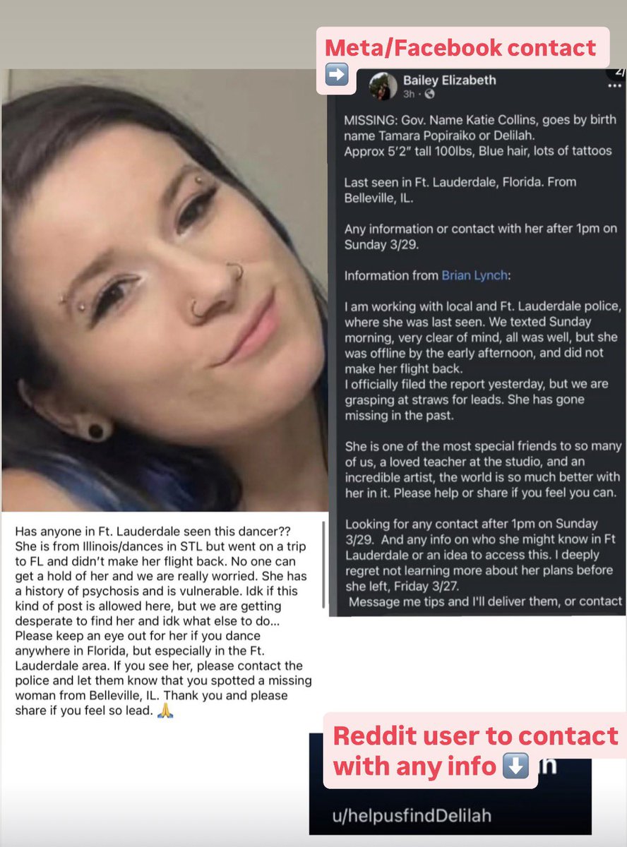 MISSING DANCER in the Ft. Lauderdale Florida area, please contact them if you have any info on her 🩷 may she be Safe