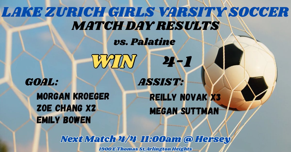 lzhscornerkick's tweet image. Bears take care of business with a 4-1 win over Palatine! 🐻⚽

Goals:
⚽ Morgan (1)
⚽ Chang (2)
⚽ Bowen (1)

Dishing it out:
🎯 Novak (3 assists)
🎯 Suttman (1 assist)

Total team effort—way to get it done! 
NEXT MATCH 4/4 11am @ Hersey

#GoBears #earnednotgiven #teameffort