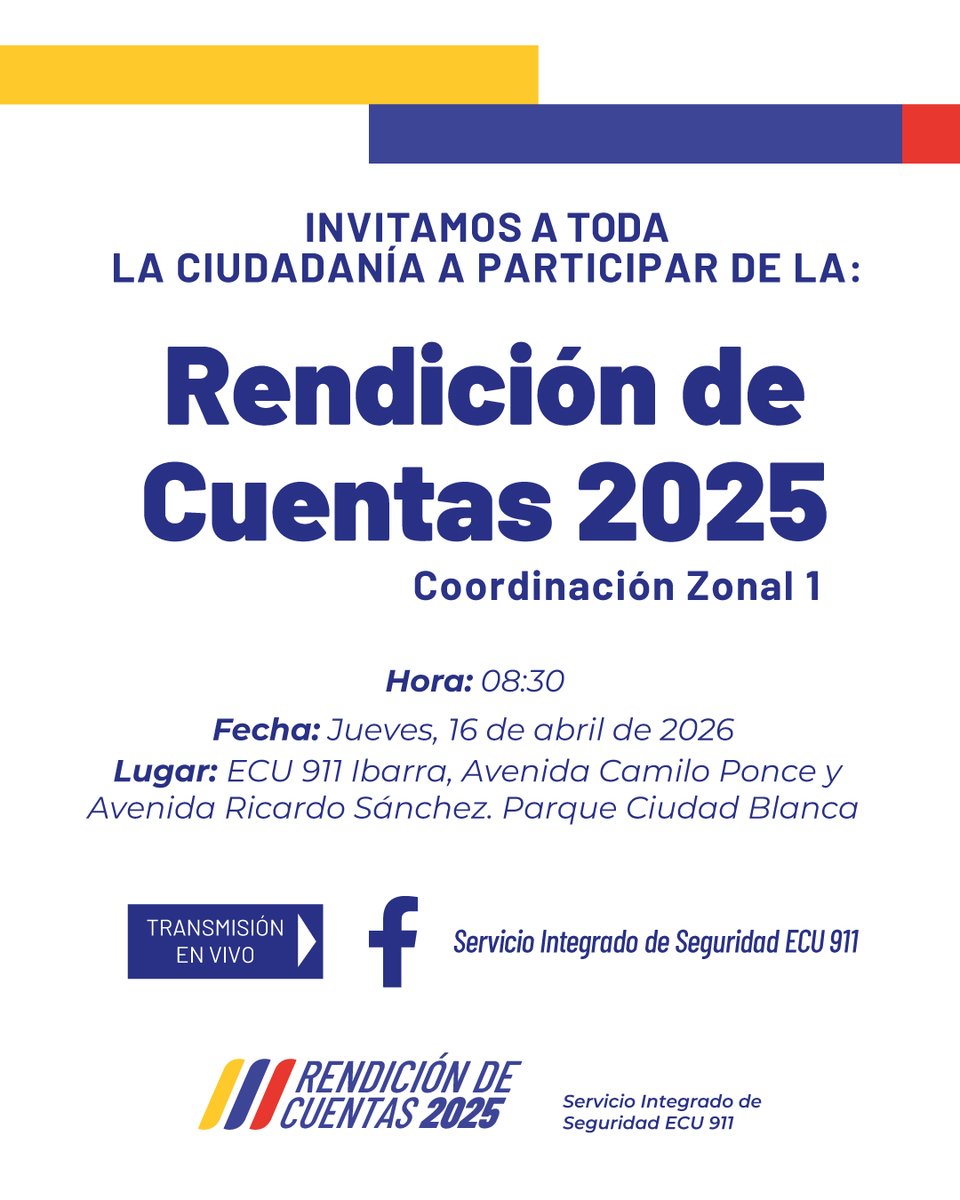 Coordinación Zonal 1 - ECU 911 Ibarra tweet media