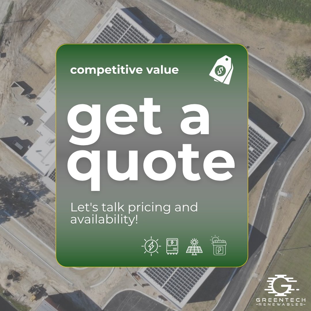 greentech_renew's tweet image. Quote what you need - fast! 💨 

💲Request pricing, check availability, and see shipping details for your next residential or commercial solar project directly from our website. 
👉greentechrenewables.com/products

#greentechrenewables #solar #products #getaquote #installer