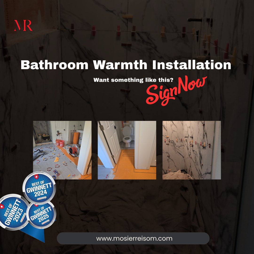 mosierreisom's tweet image. Bathroom Warmth Installation ✅

📞 770-274-4277
 ✉️ admin@mosierreisom.com

#MosierReisom #BathroomRenovation #HeatedFloors #HomeUpgrade #LuxuryBathroom #CozyLiving #RenovationExperts
