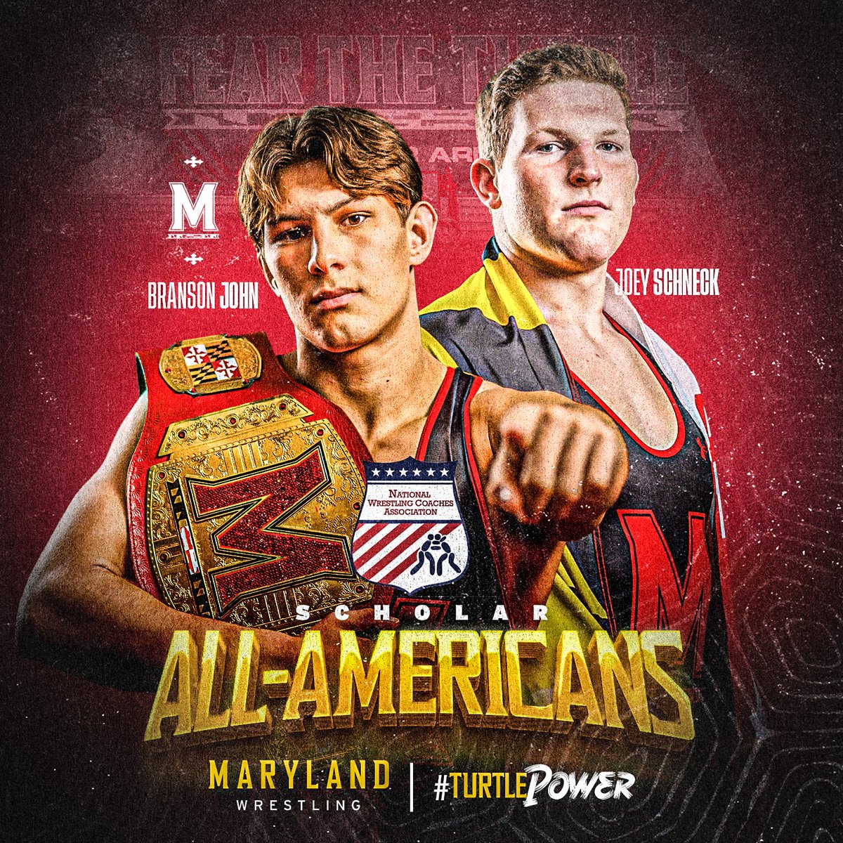 Branson John and Joey Schneck are <a href="/nwcawrestling/">NWCA</a> Scholar All-Americans! 

#TurtlePower 🐢💪 x #TFIN